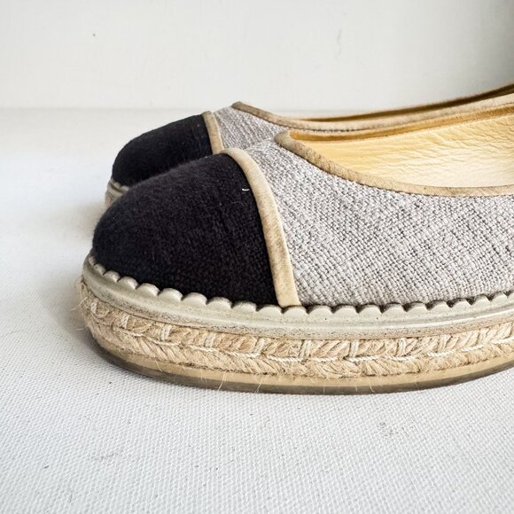 Chanel Two Tone Color block Canvas Classic Espadrilles 38 - Picture 10 of 13
